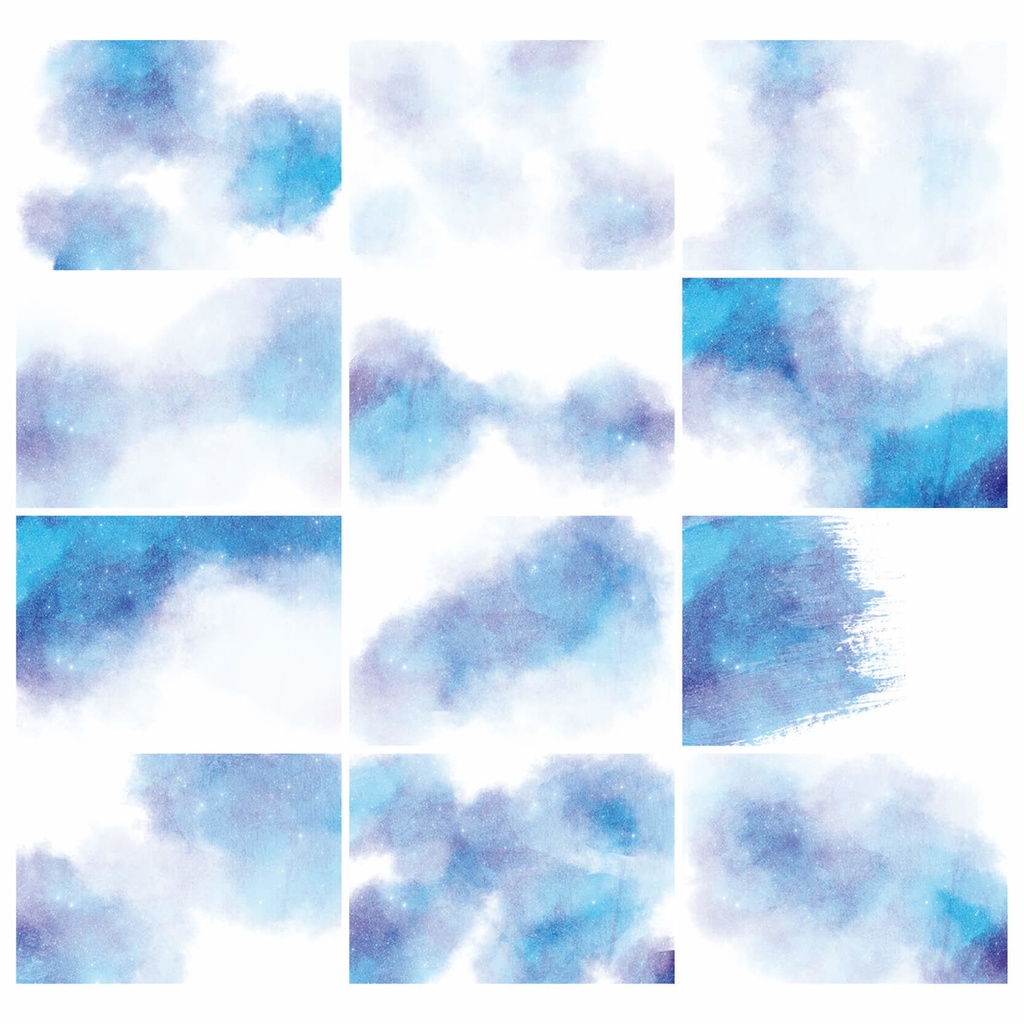水彩テクスチャ背景素材215点セット - Cool