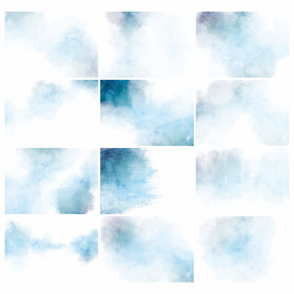 水彩テクスチャ背景素材215点セット - Cool