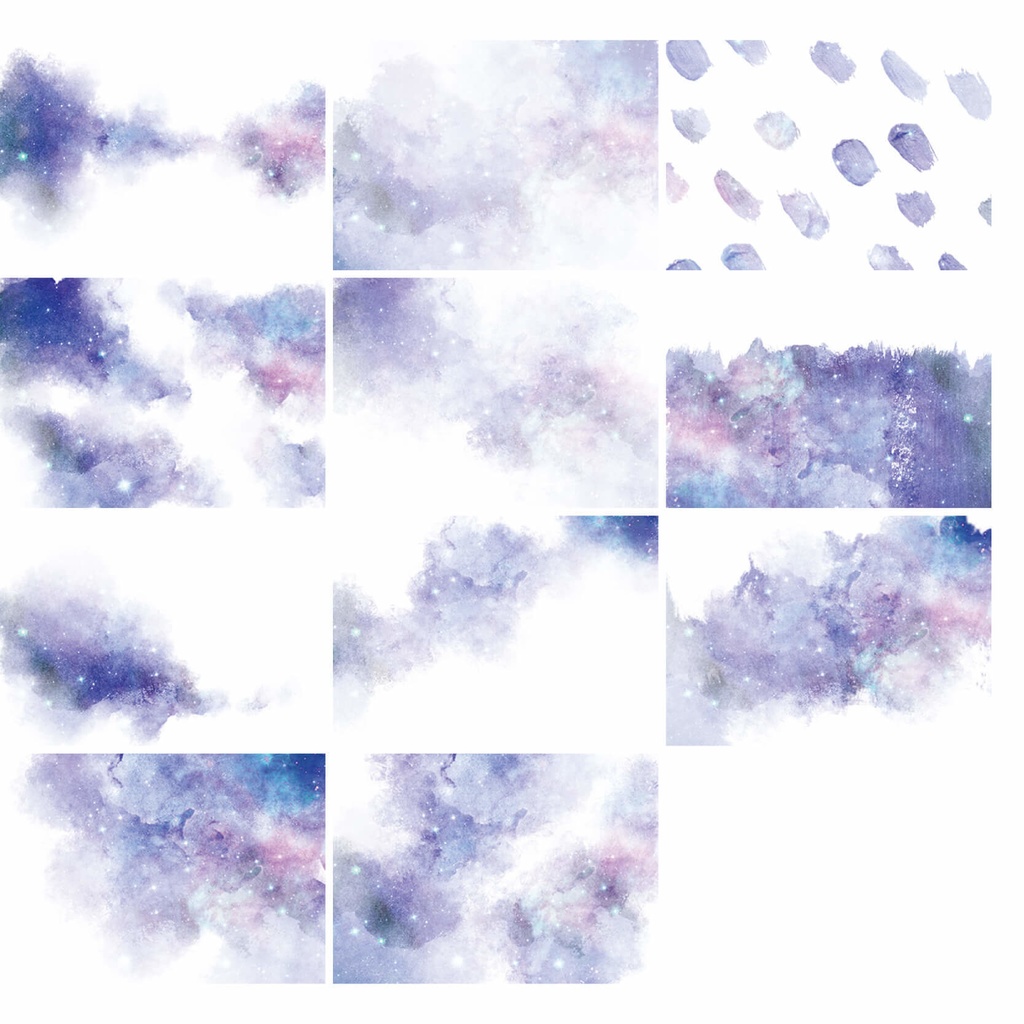 水彩テクスチャ背景素材215点セット - Cool