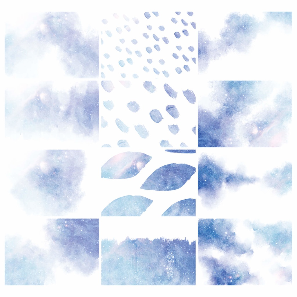 水彩テクスチャ背景素材215点セット - Cool