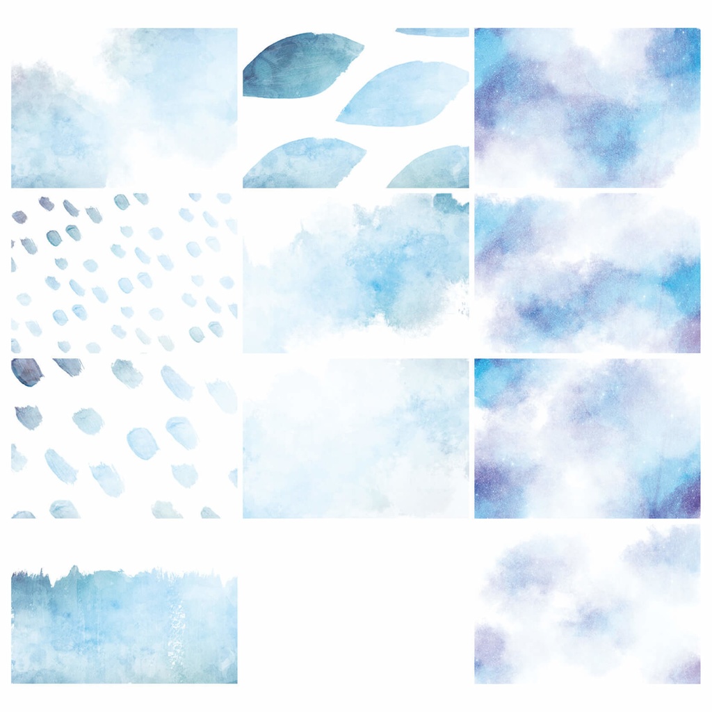 水彩テクスチャ背景素材215点セット - Cool