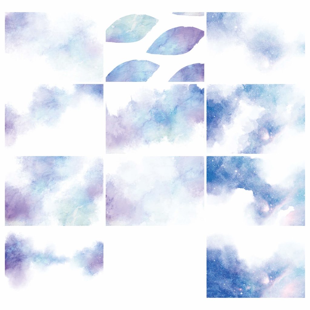 水彩テクスチャ背景素材215点セット - Cool