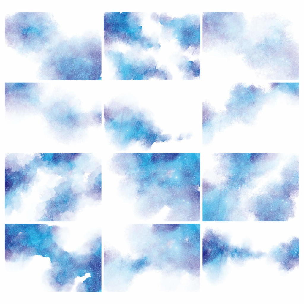 水彩テクスチャ背景素材215点セット - Cool