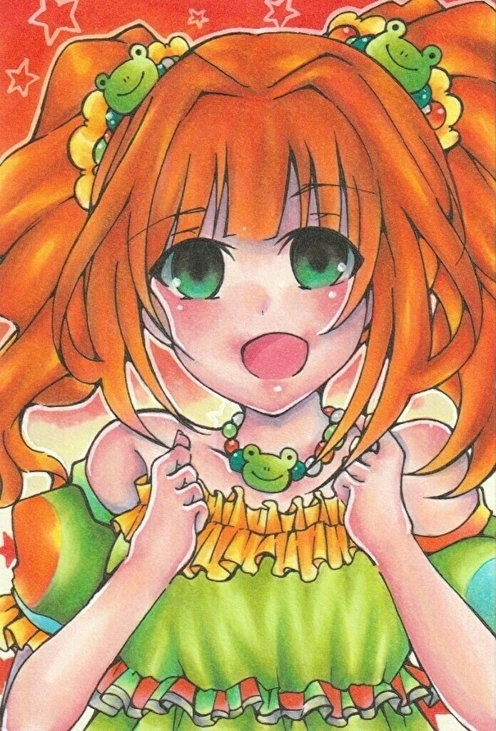 原画 イラスト アイドルマスター 手描き 我那覇響 星井美希 高槻やよい 三浦あずさ ポストカード