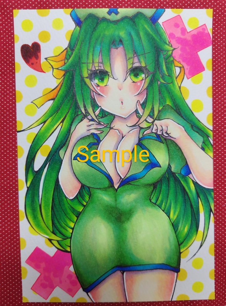 ひぐらしのなく頃に 園崎詩音 ナース 手書きイラスト 手描きイラスト 原画 ポストカード