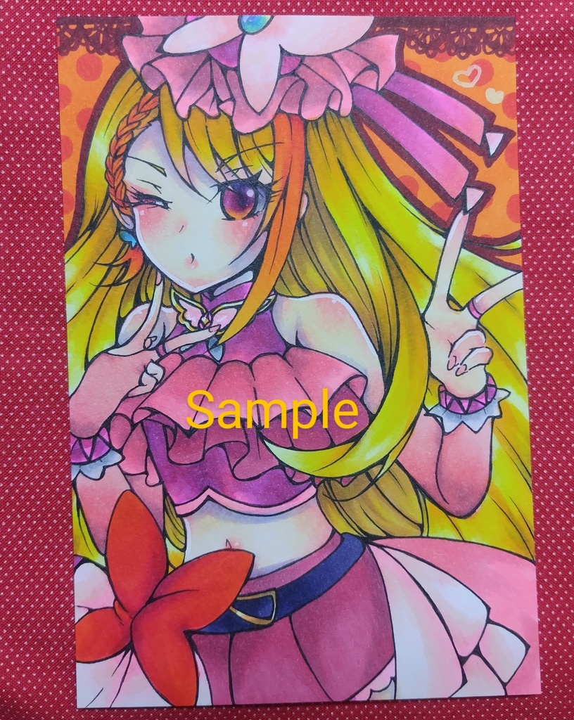 キュアバタフライ ひろがるスカイプリキュア 原画 手書き 手描き イラスト ポストカード