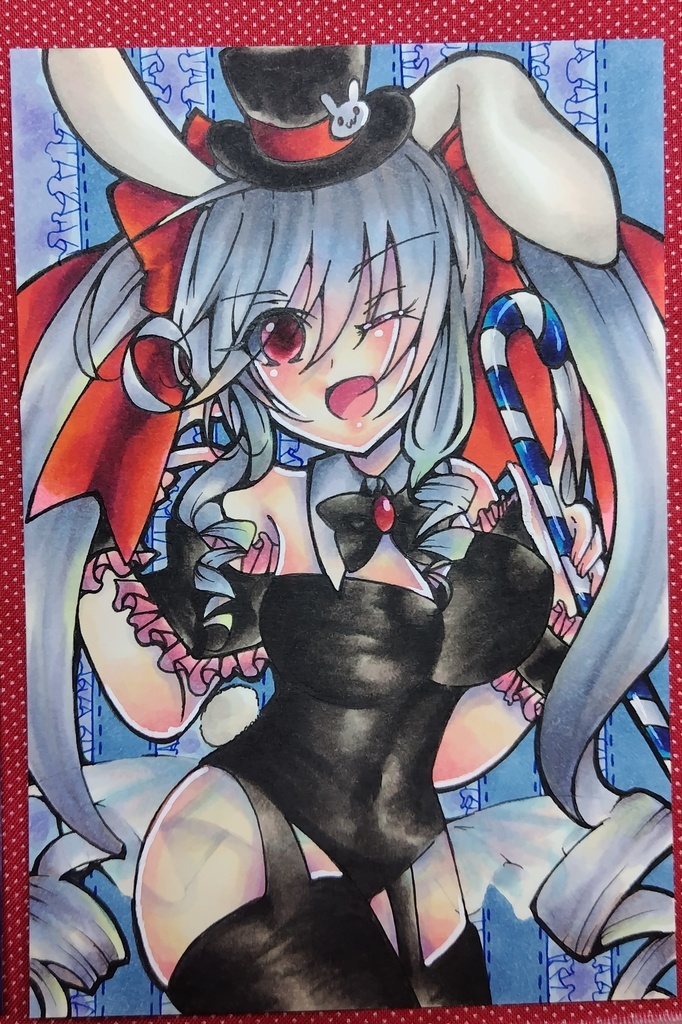 直筆 オリジナル 女の子 原画 ハロウィン バニー