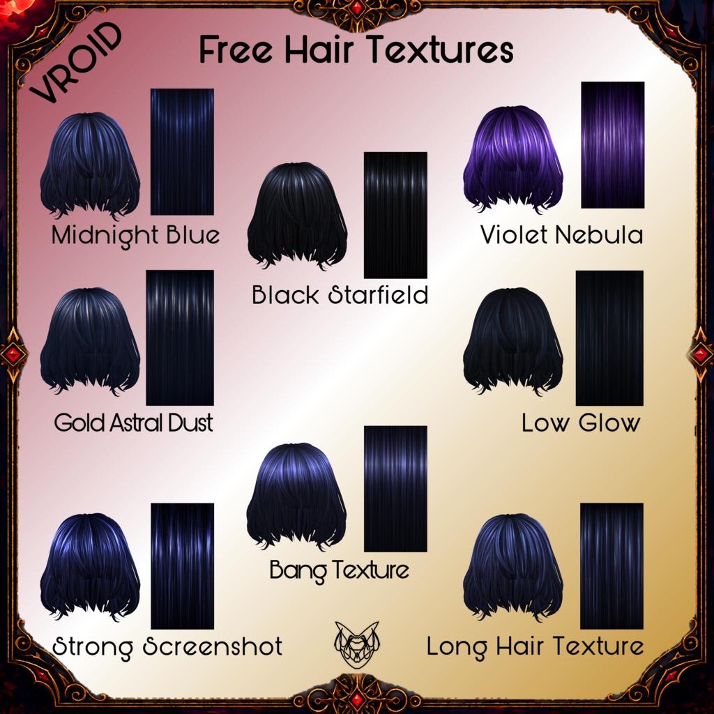 Midnight Starfield Hair Texture. Free and Support Versions (same)