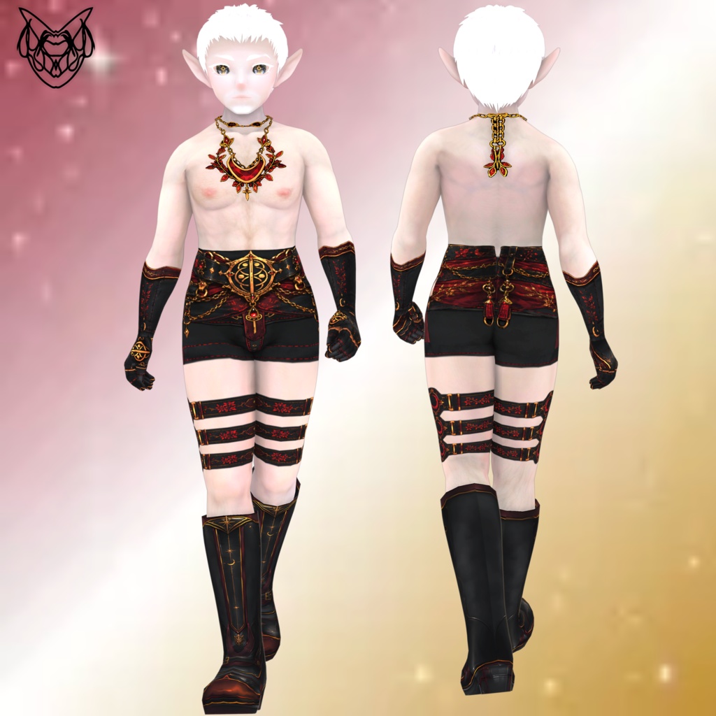 Crimson Moon Dark Mage Outfit (7-Piece Set)