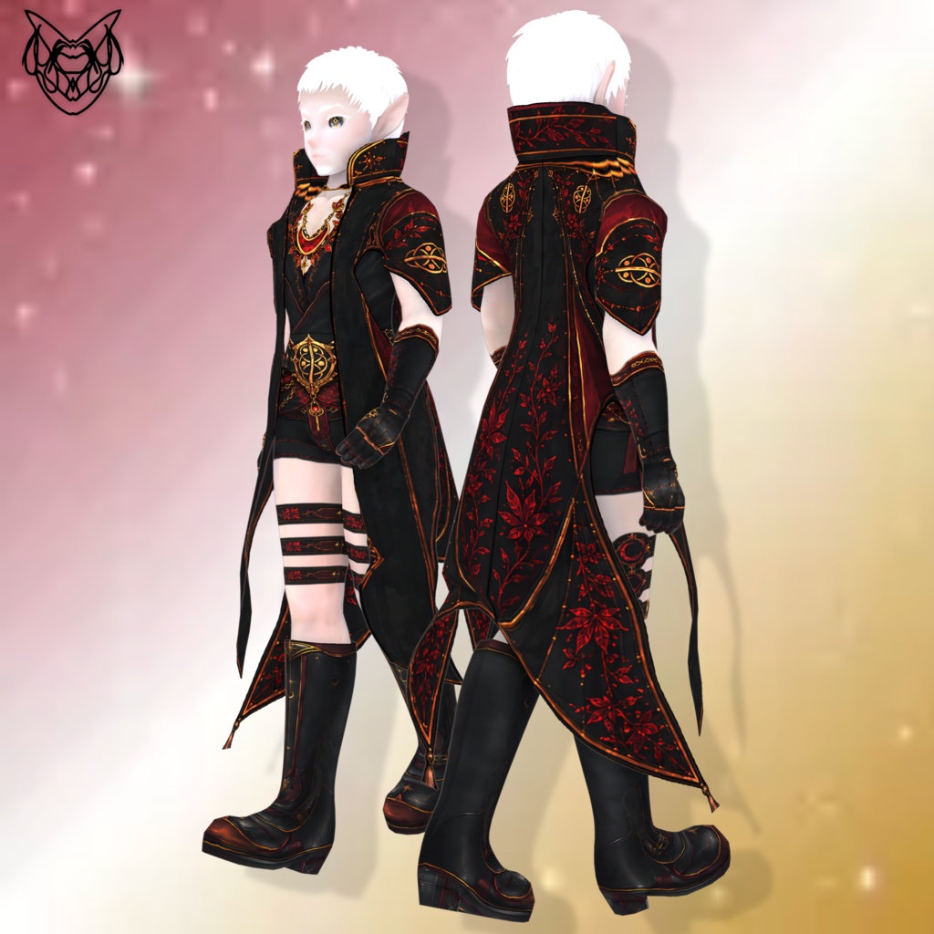 Crimson Moon Dark Mage Outfit (7-Piece Set)