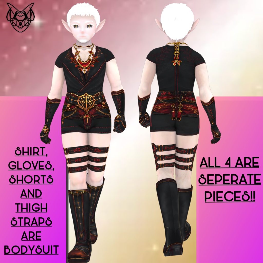 Crimson Moon Dark Mage Outfit (7-Piece Set)