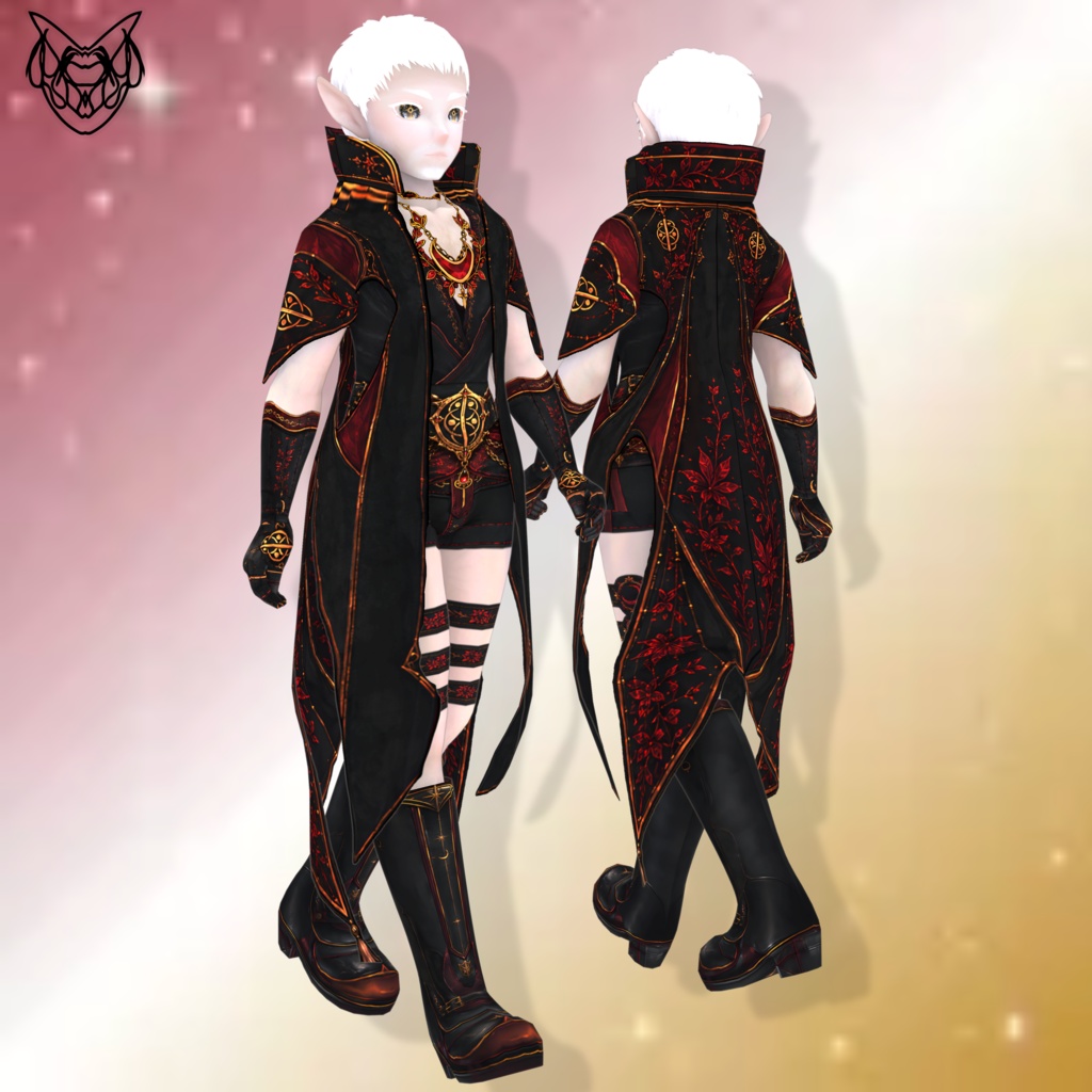Crimson Moon Dark Mage Outfit (7-Piece Set)