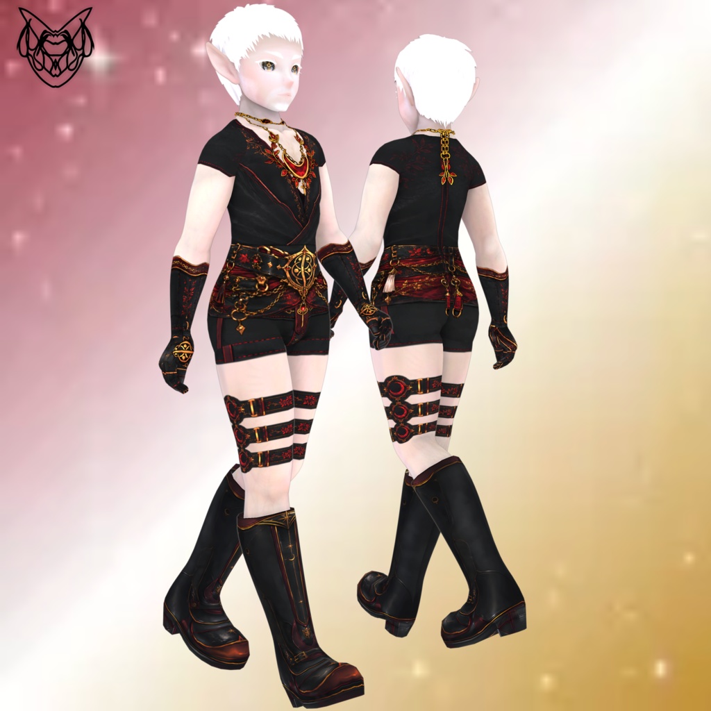 Crimson Moon Dark Mage Outfit (7-Piece Set)