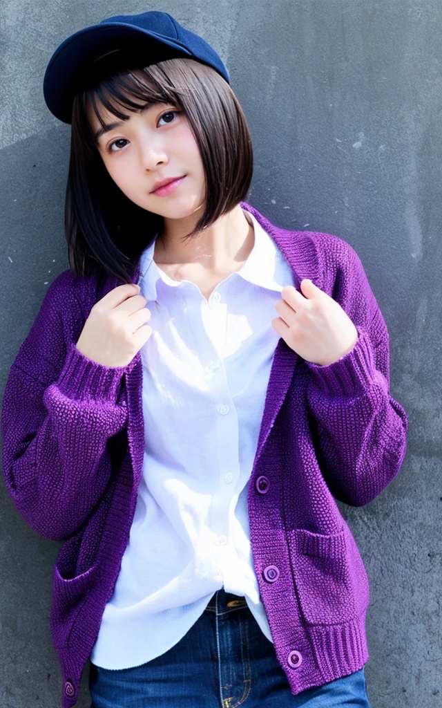 ティーンモデル AIファッションスナップ3 春のシンプルカーディガンコーデ編