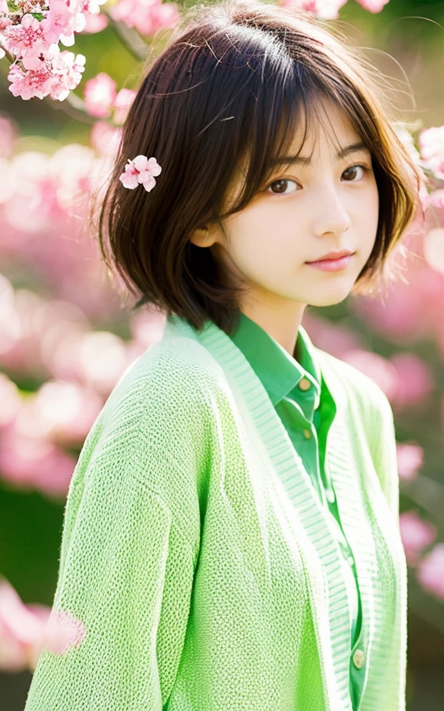 ティーンモデル AIファッションスナップ3 春のシンプルカーディガンコーデ編