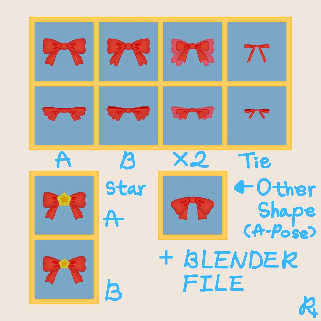 [ FBX & Blender 3D ] Ribbon (Rigging Done) - SpitzRu - BOOTH