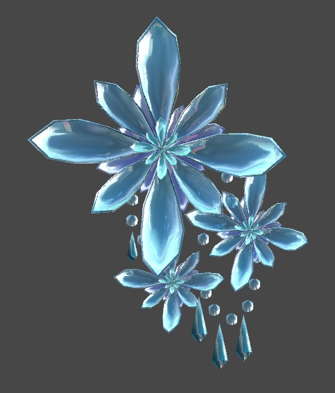 3Dモデル【氷の花アクセサリー】