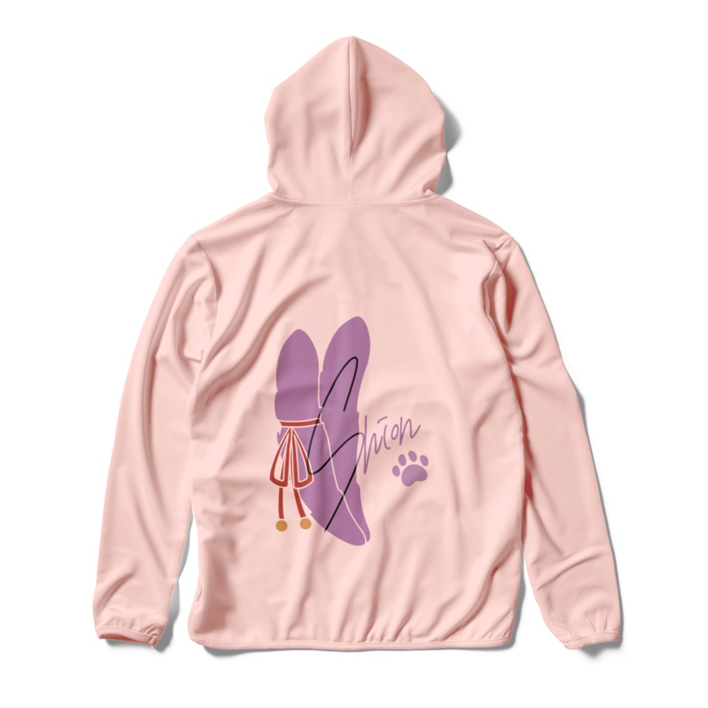 しおんちゃんのしっぽドライジップパーカー(Lピンク)