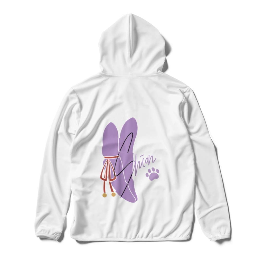 しおんちゃんのしっぽドライジップパーカー(ホワイト)