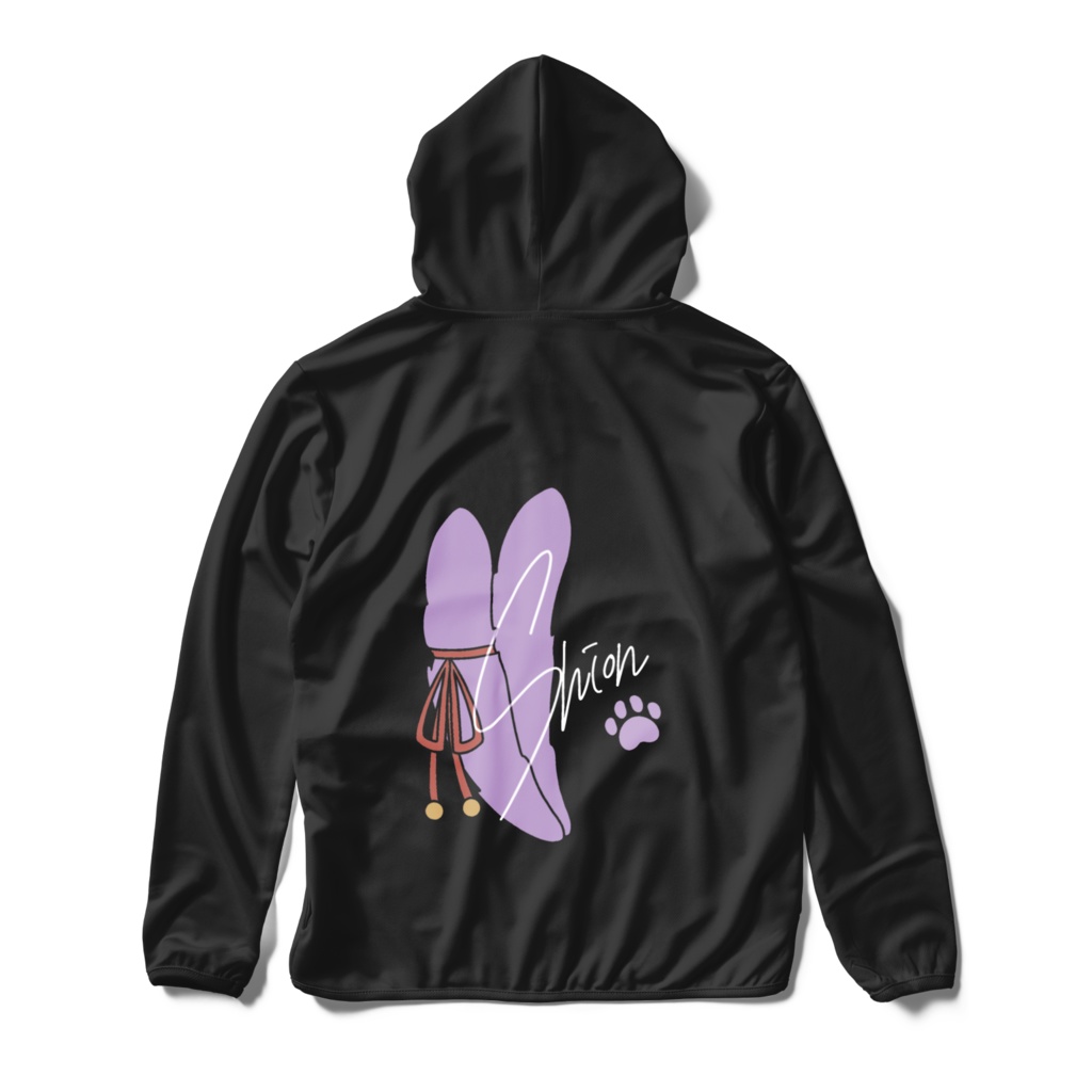 しおんちゃんのしっぽドライジップパーカー(ブラック)