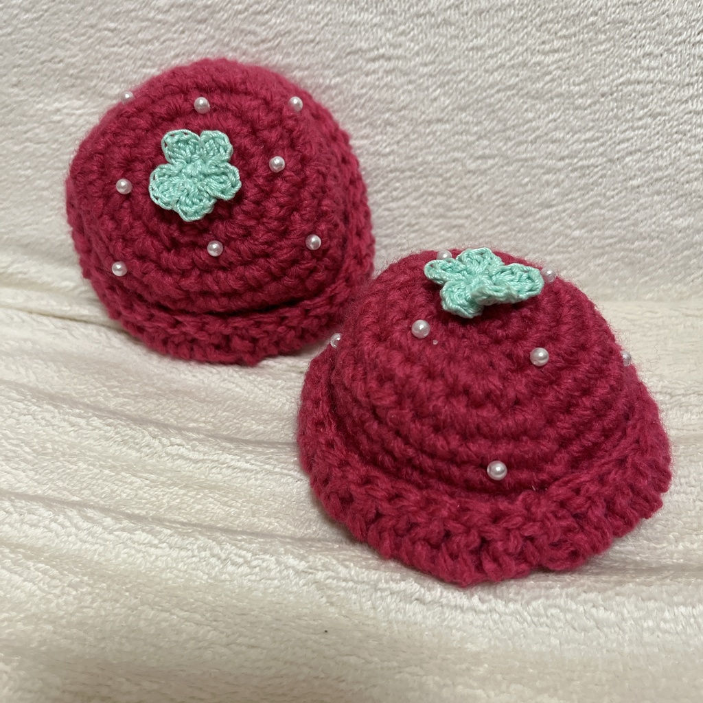 春のドキドキいちご帽子