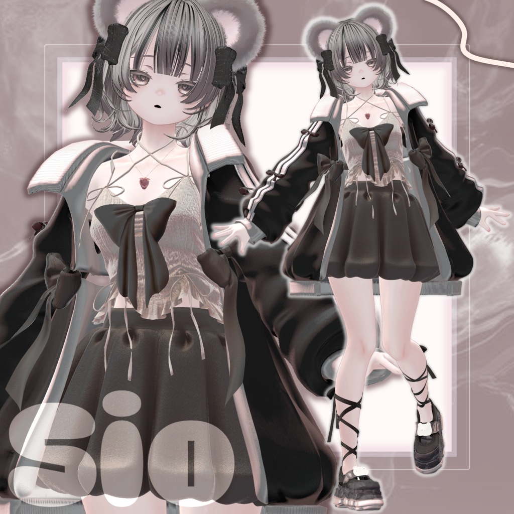 〖10アバター対応〗PUFF RIBBON〖3D衣装〗