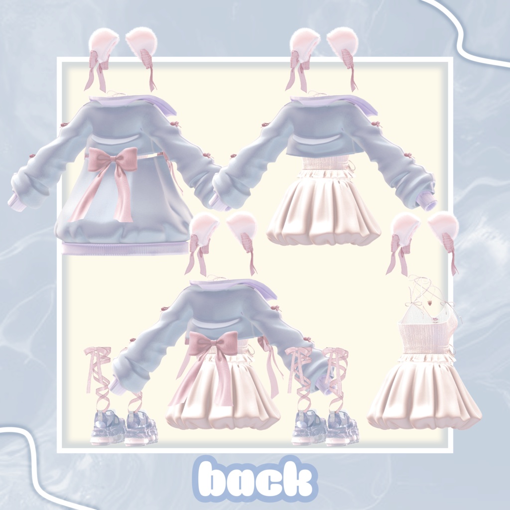 〖10アバター対応〗PUFF RIBBON〖3D衣装〗