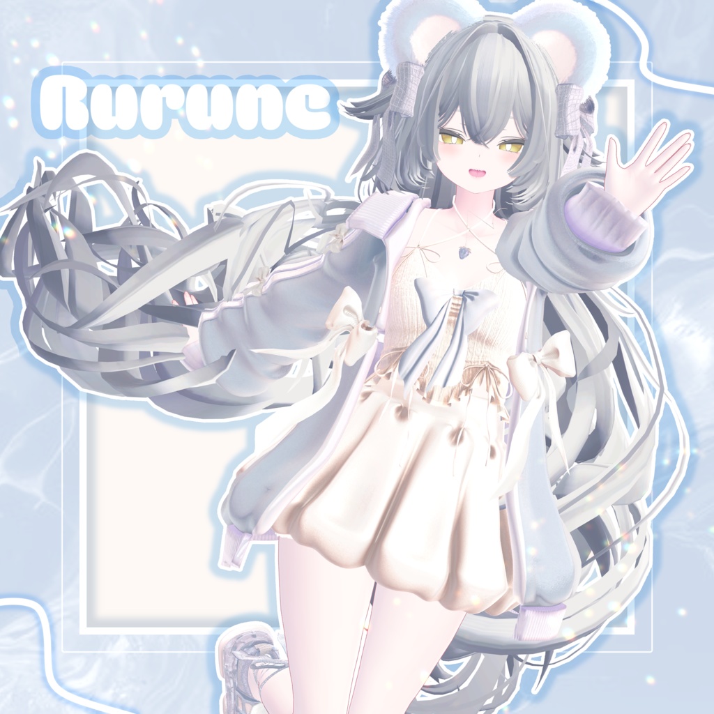 〖10アバター対応〗PUFF RIBBON〖3D衣装〗