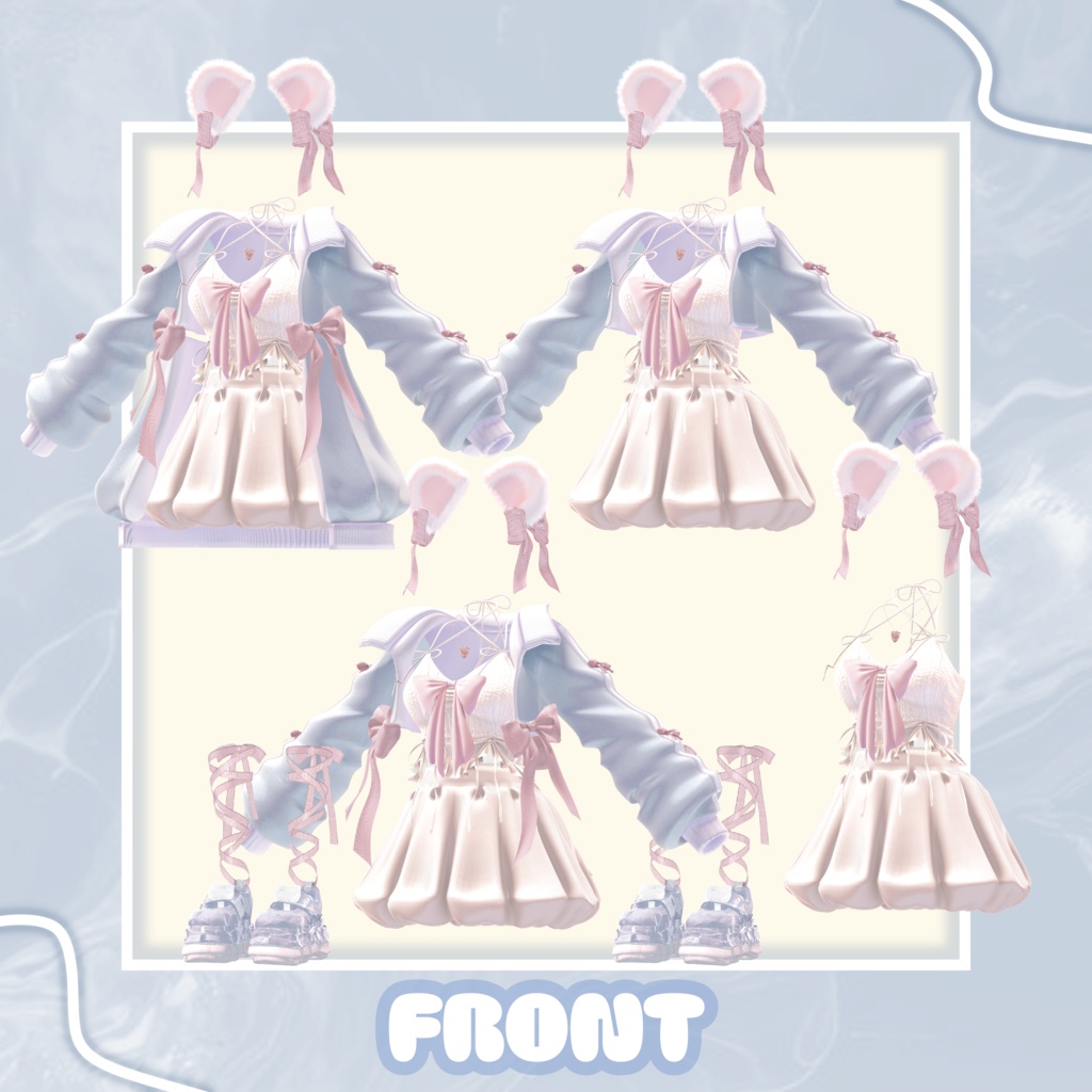 〖10アバター対応〗PUFF RIBBON〖3D衣装〗