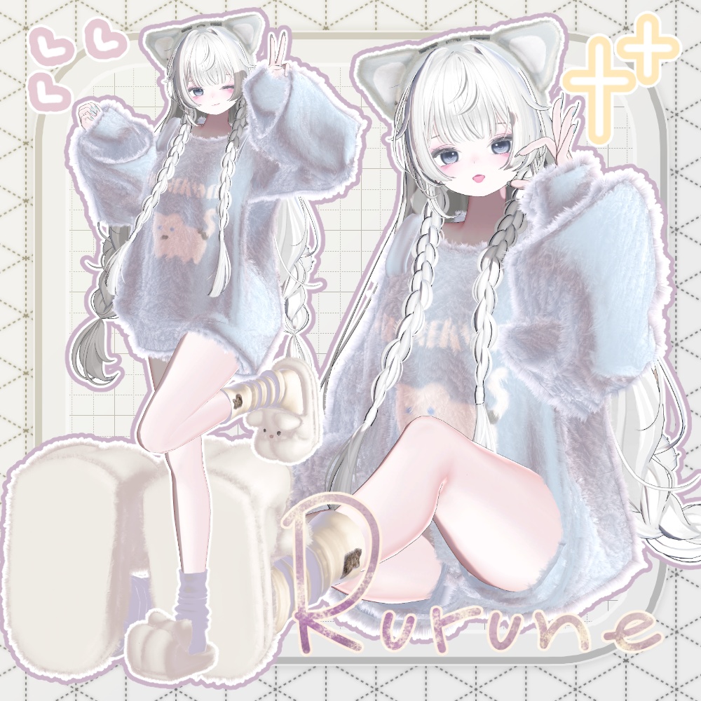 🎉SALE🎉〖✨男女13アバター対応✨〗Fluffy Knit〖2weyギミック付き衣装〗🎄早期購入特典12/25まで⛄