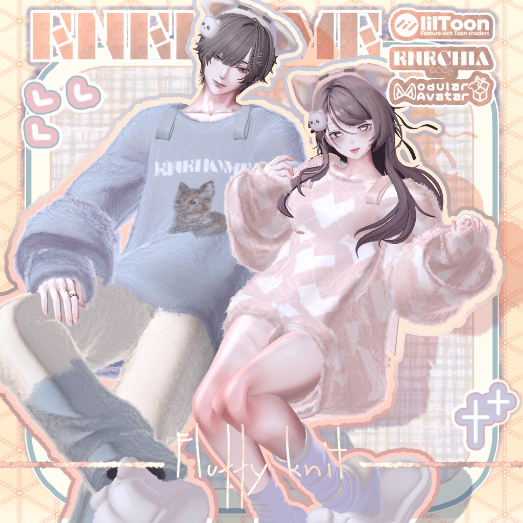 🎉SALE🎉〖✨男女13アバター対応✨〗Fluffy Knit〖2weyギミック付き衣装〗🎄早期購入特典12/25まで⛄