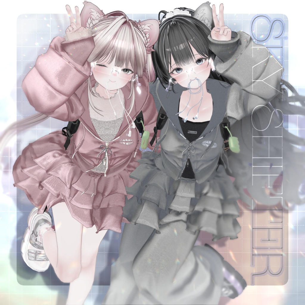 🎉SALE🎉〖✨男女10アバター対応✨〗✈SKY SHIFTER✈〖MA対応❣3D衣装+アクセ〗