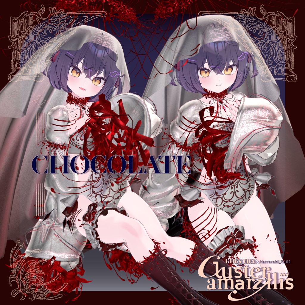 🎉SALE🎉〖ハエたたきバシバシ様💙コラボ衣装〗Clusteramaryllis〖✨男女20アバター対応3D衣装✨〗