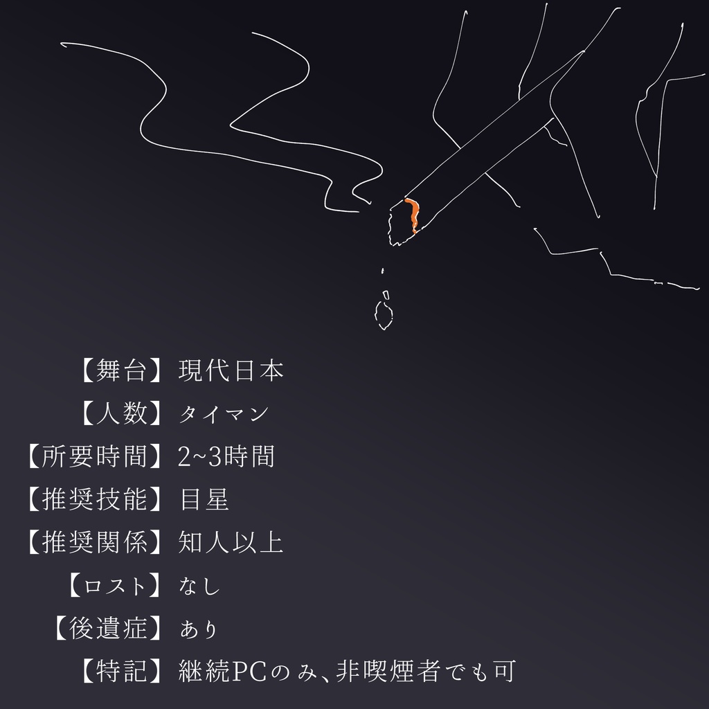 【無料/CoCシナリオ】煙で眠る【SPLL:E186031】