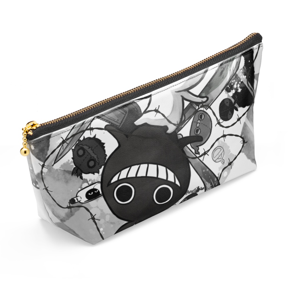 クレイジー闇うさぎ(モノトーン) ポーチ
