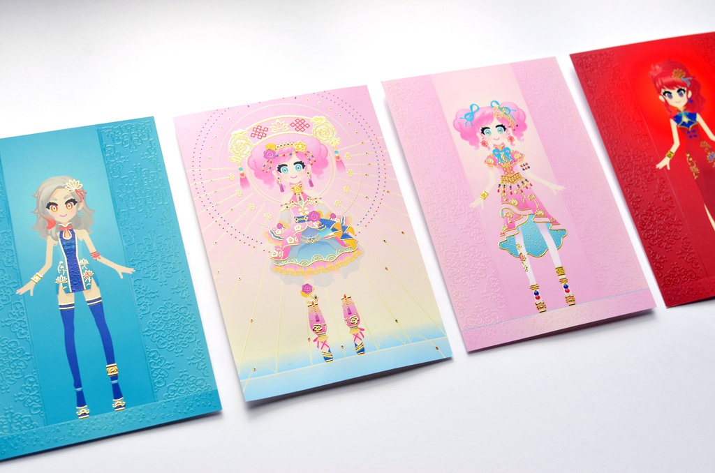 「甘辛胡椒拳」箔&ニス盛りポストカード