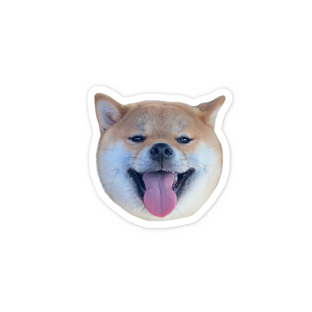 保護犬くま丸の笑顔ステッカー