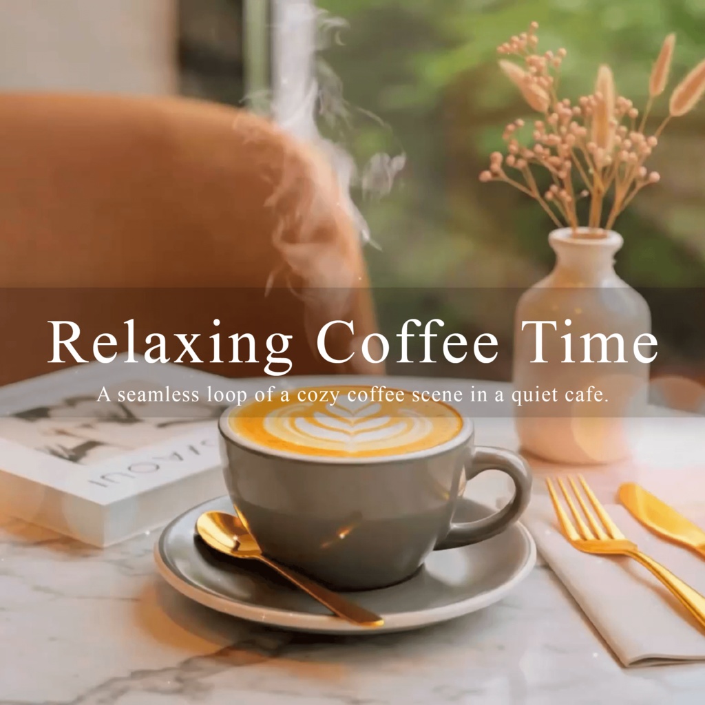 【動く背景】カフェ＋コーヒーのシームレスループ動画