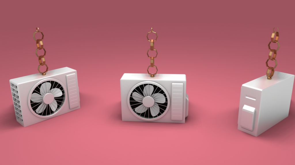 室外機イヤリング(アニメーション付き)