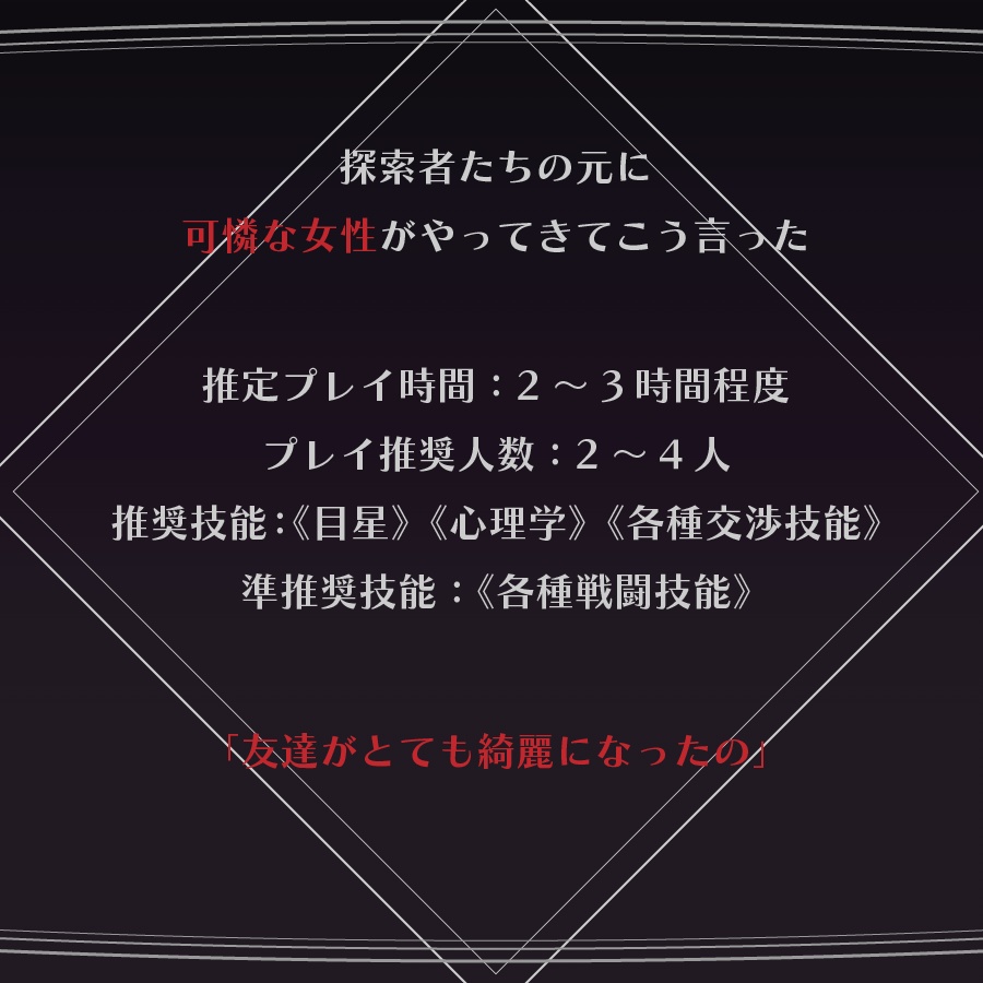 貌─カオ─【CoC高APP推奨シナリオ】