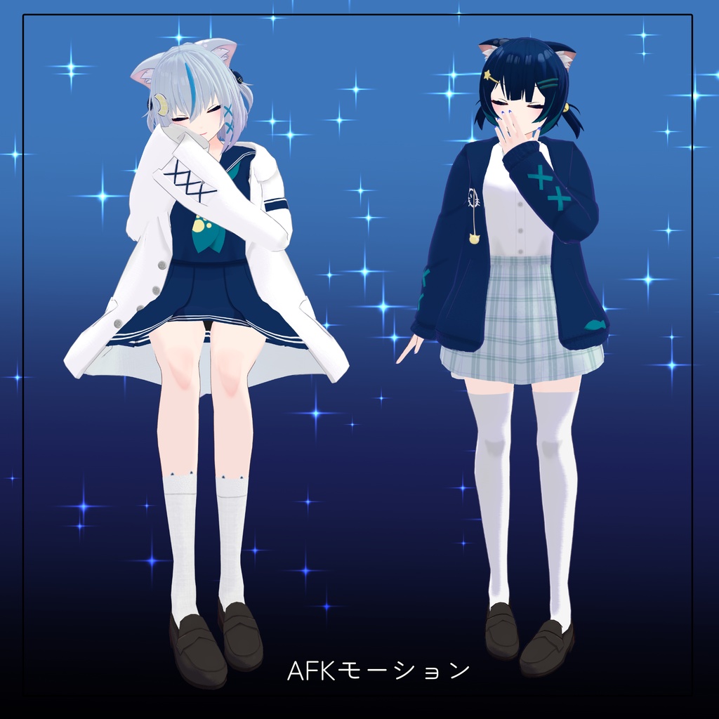 【オリジナル3Dモデル】"Kagami-かがみ-"と"Makoto-まこと-"