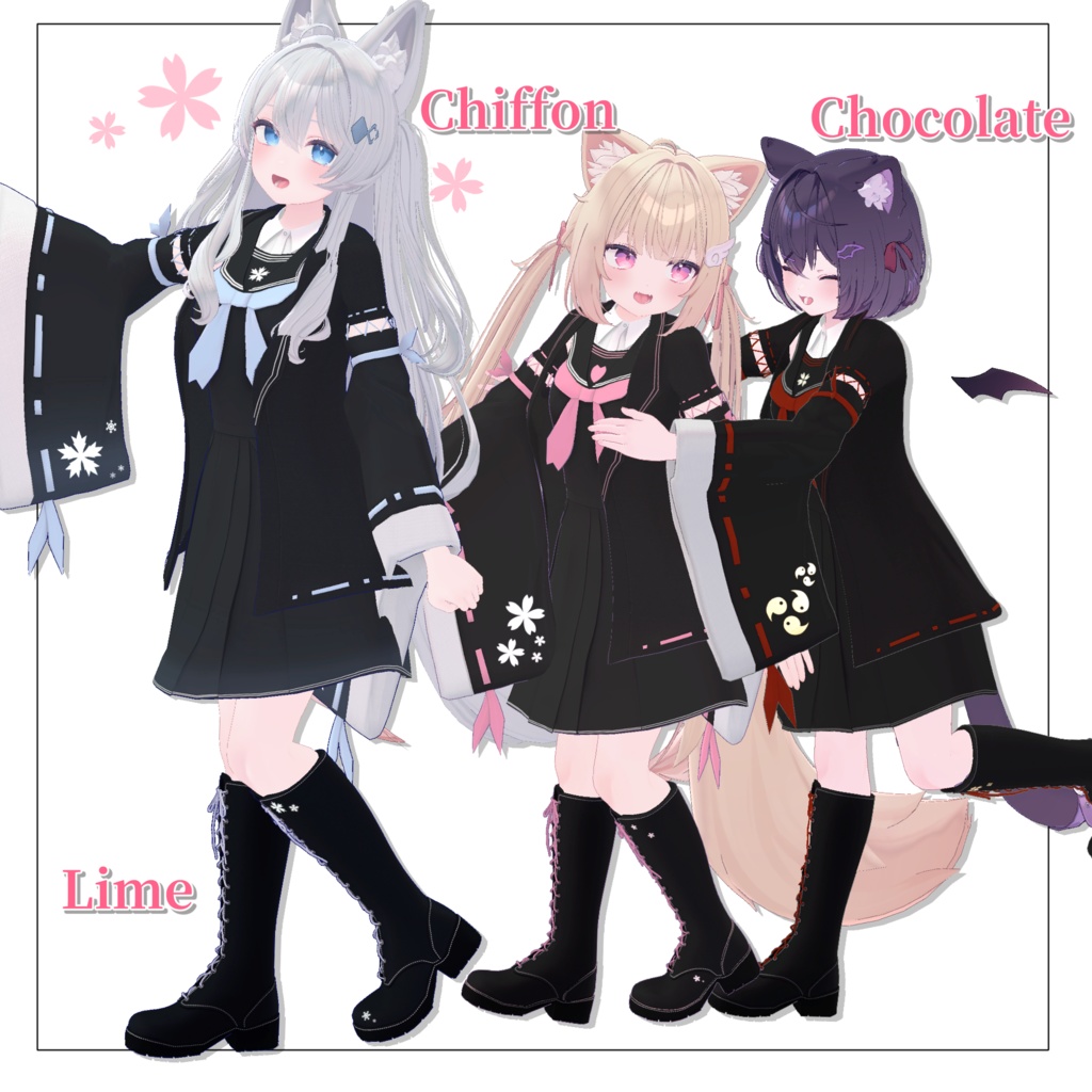 【オリジナル3D衣装】桜セーラー ―春色ノスタルジア