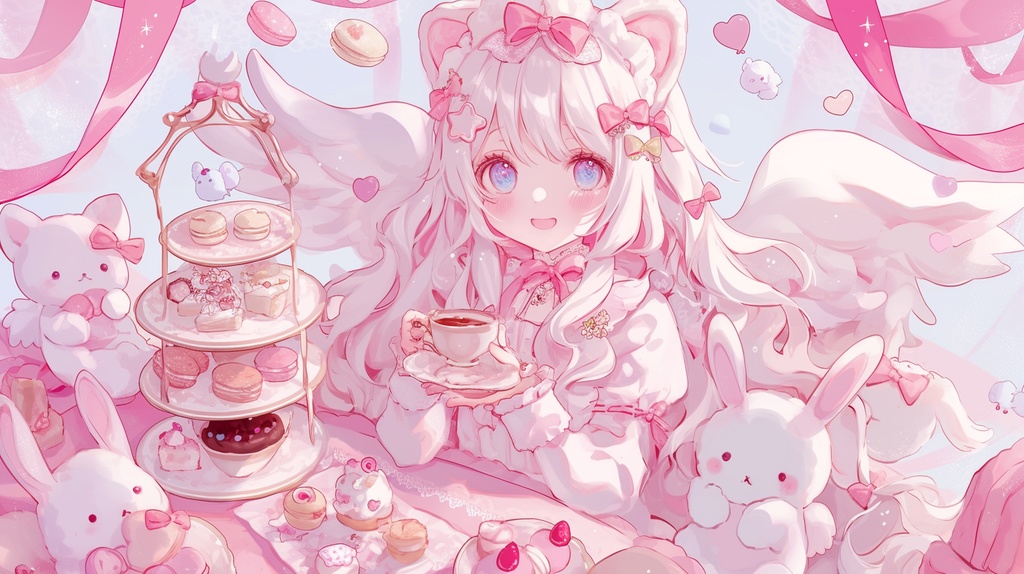 ふわふわぬいぐるみとティータイム