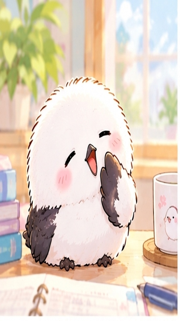かわいいシマエナガのスマホ壁紙セット②おうち時間