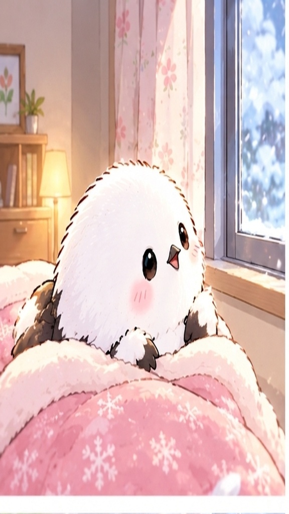 かわいいシマエナガのスマホ壁紙セット④ほっこりごはん