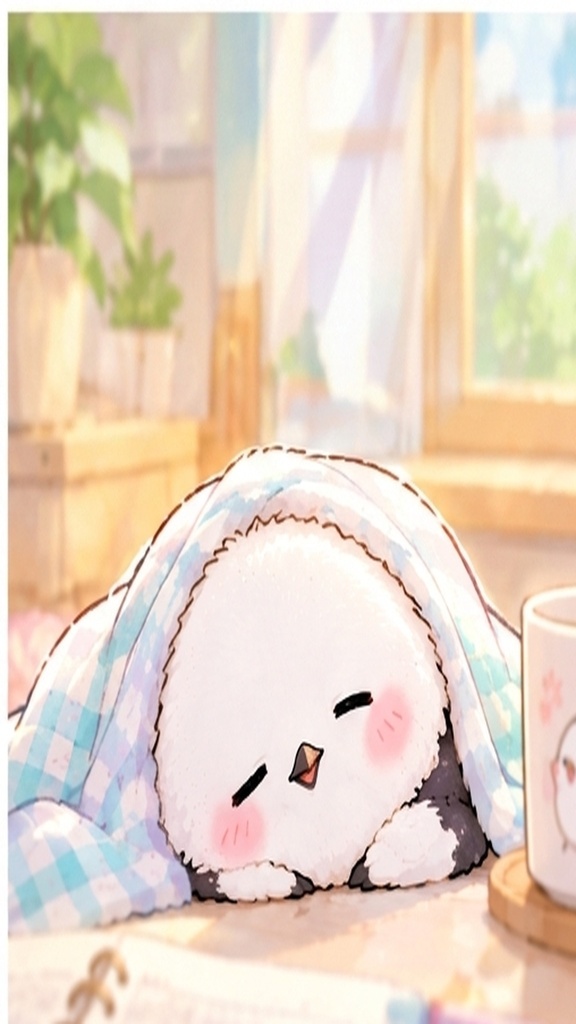 かわいいシマエナガのスマホ壁紙セット④ほっこりごはん