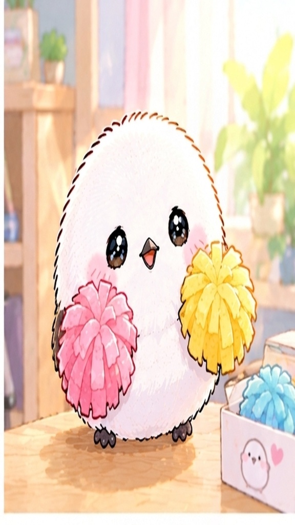 かわいいシマエナガのスマホ壁紙セット⑥日常のひとコマ