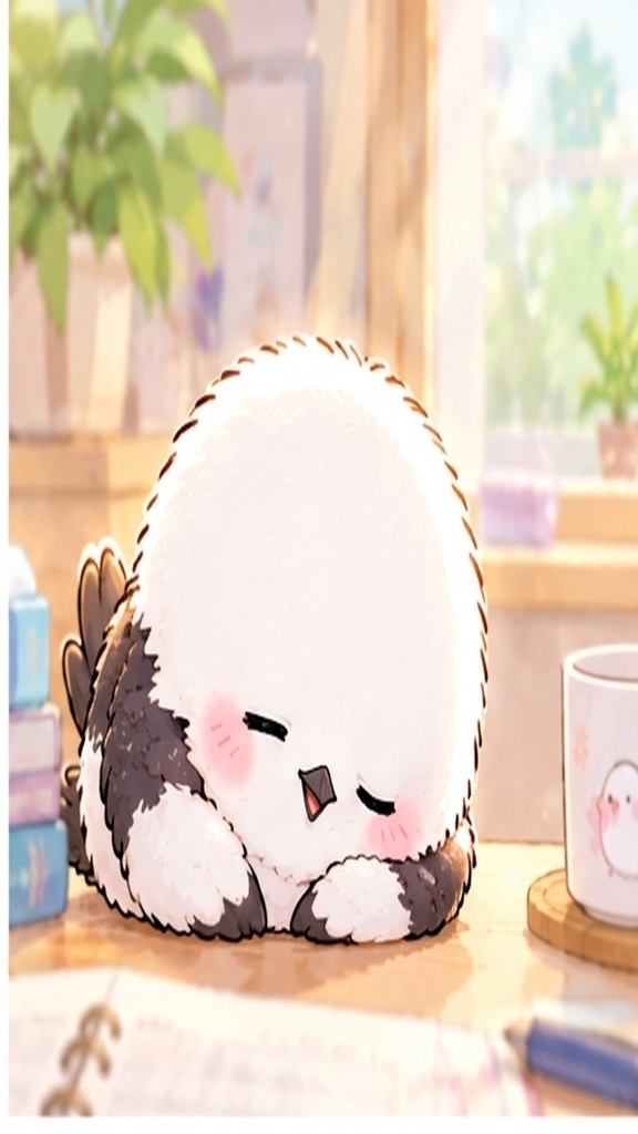 かわいいシマエナガのスマホ壁紙セット⑥日常のひとコマ