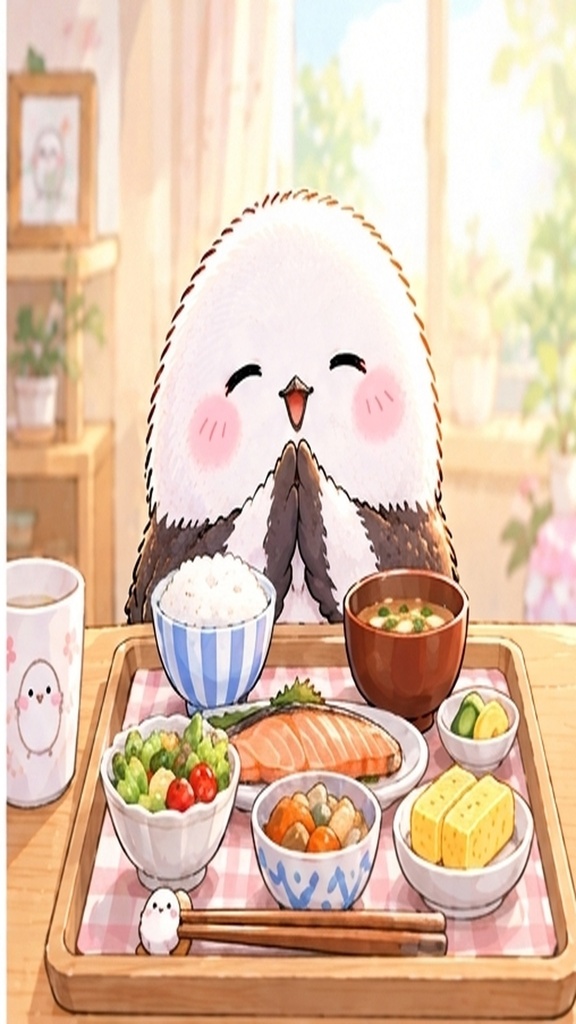 かわいいシマエナガのスマホ壁紙セット⑦頑張った日