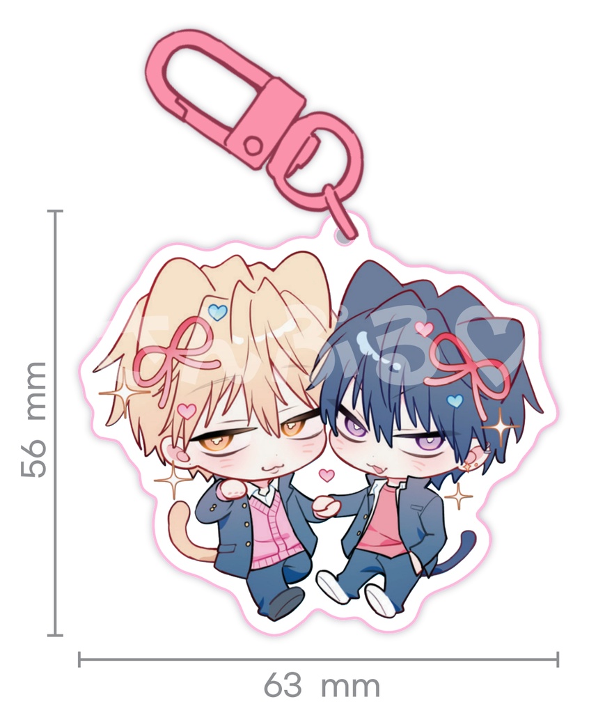 【受注予約】佐々波×沖名のネコ耳アクキー